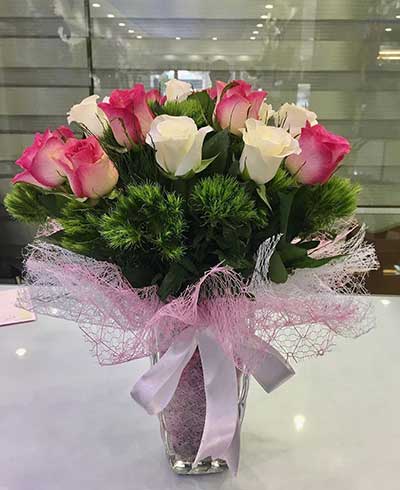 Beyaz ve Pembe Gül A...